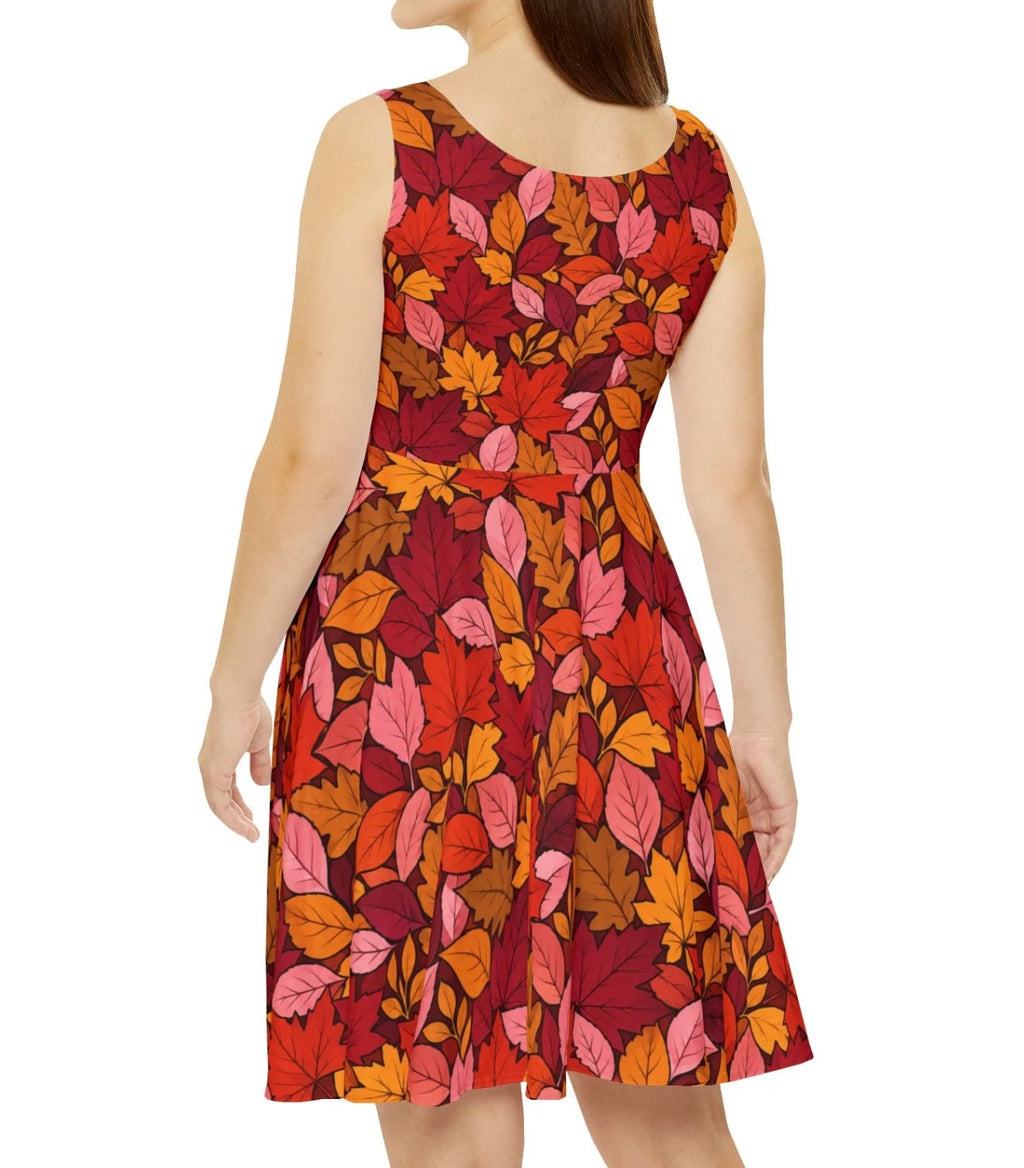 Pile of Leaves Skater Dress — Abstract Pattern