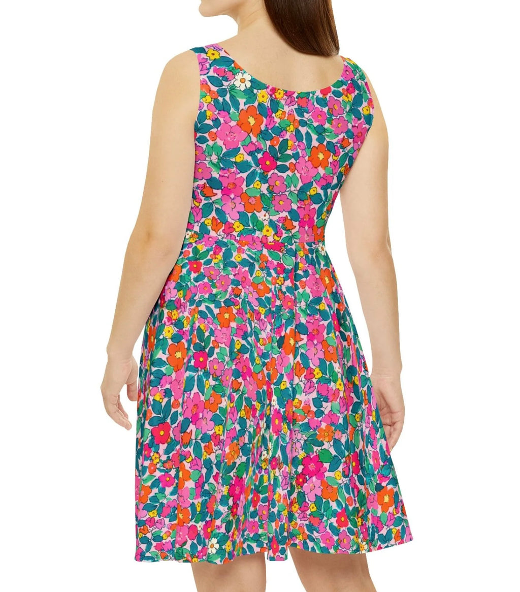 Wildflower Skater Dress — Abstract Pattern