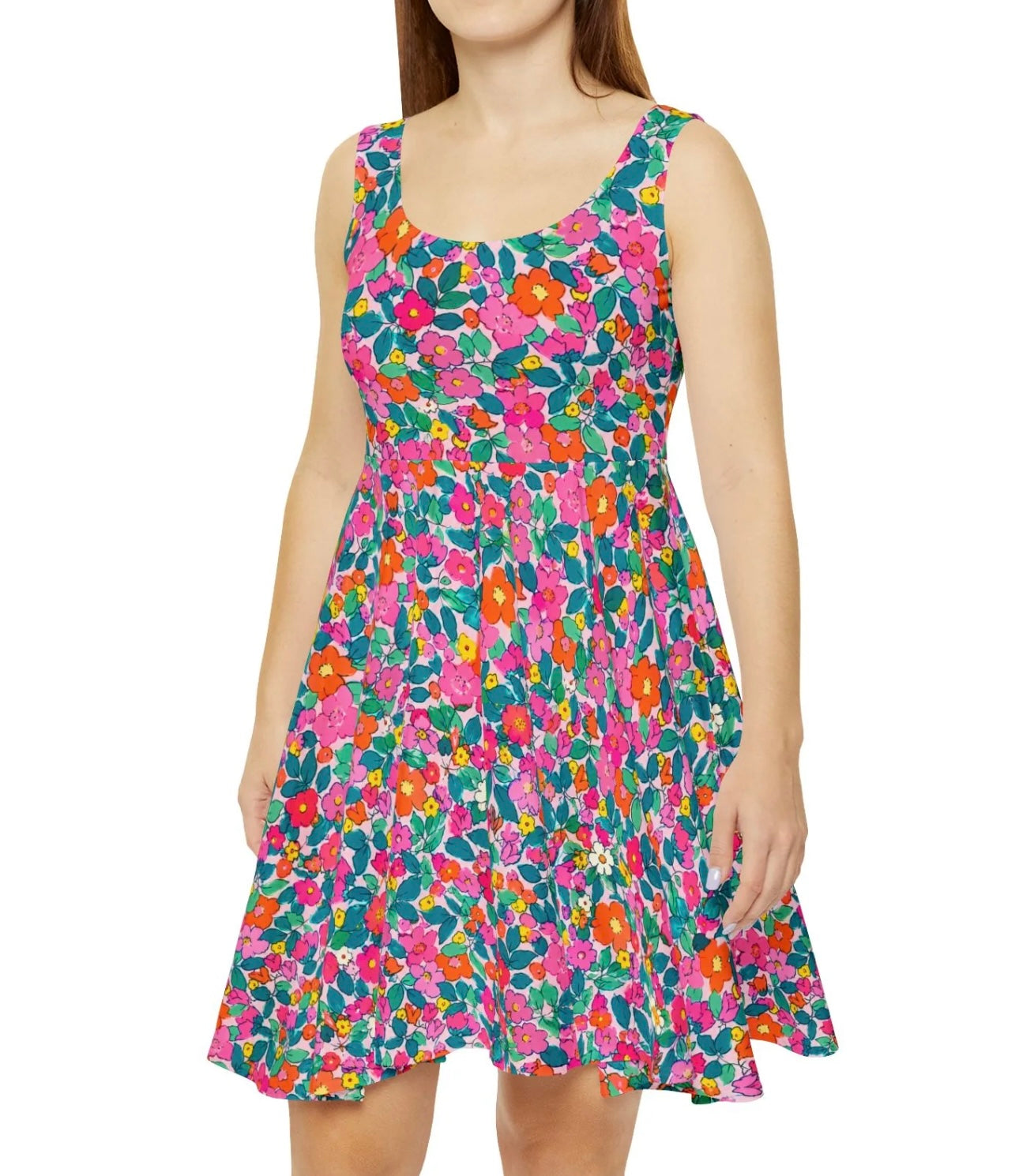 Wildflower Skater Dress — Abstract Pattern