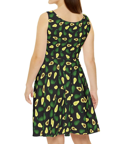 Avocado Skater Dress — Abstract Pattern