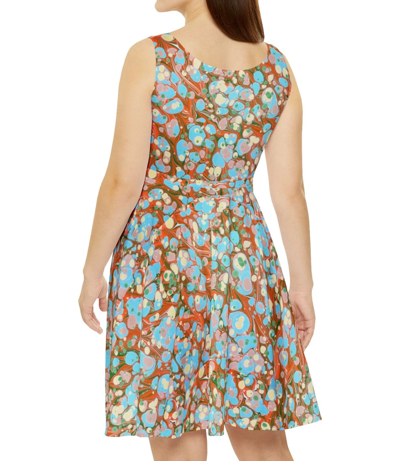 Paint Drips Skater Dress — Abstract Pattern