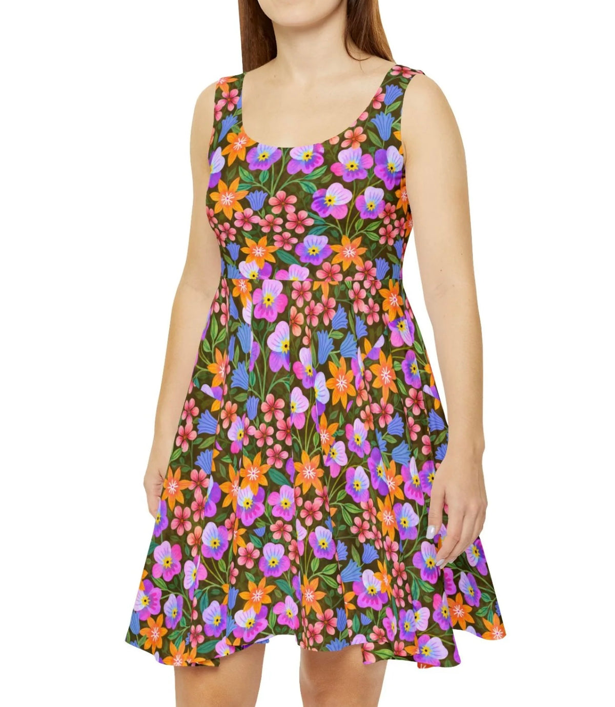 Pansy Skater Dress — Abstract Pattern