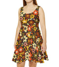 Moody Flower Skater Dress — Abstract Pattern