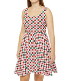 Christmas Checker Skater Dress — Abstract Pattern
