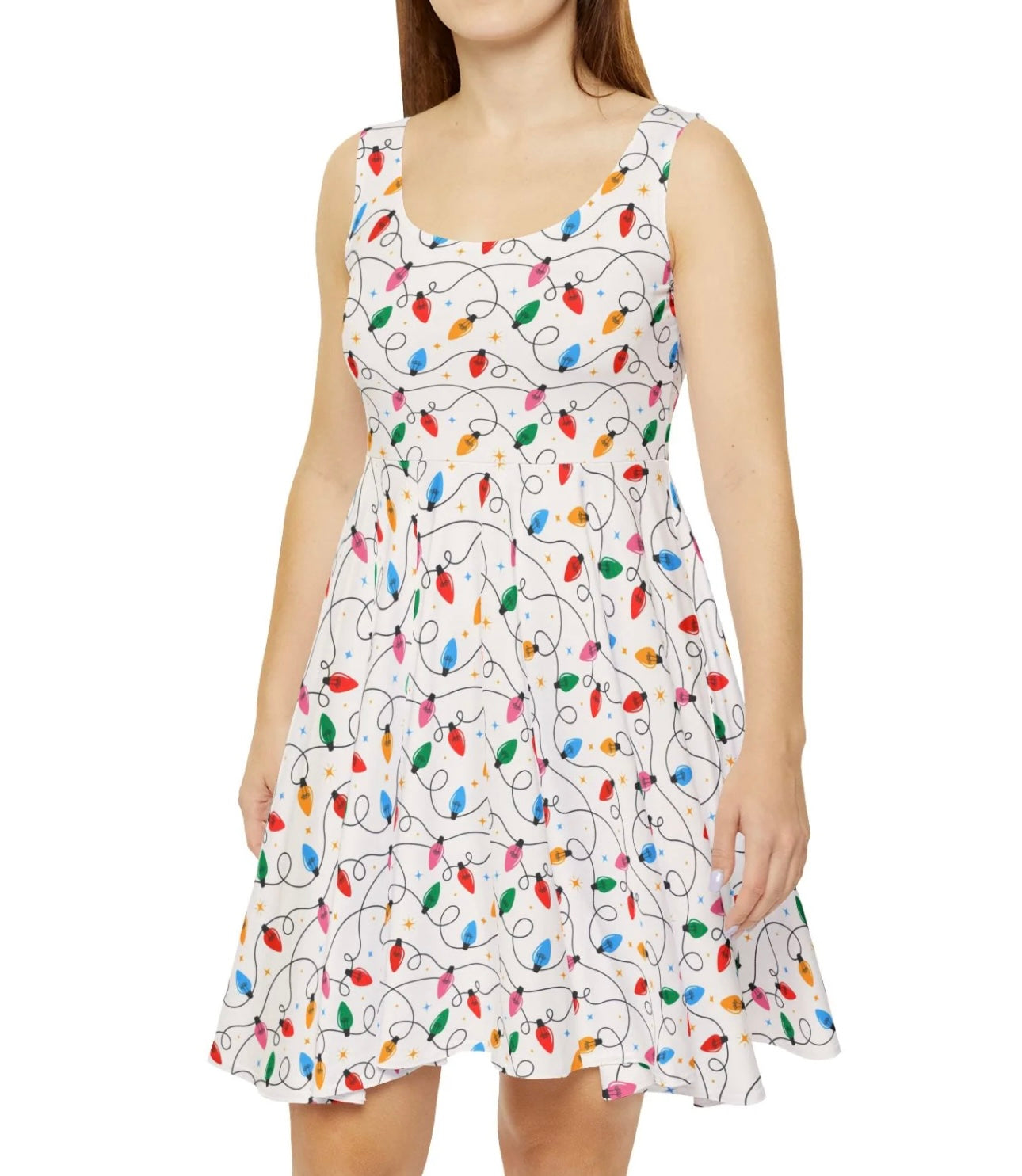 Multi Lights Skater Dress — Abstract Pattern