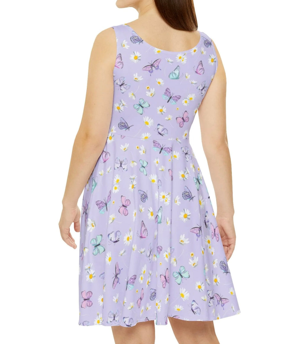 Daisy Haze Skater Dress — Abstract Pattern