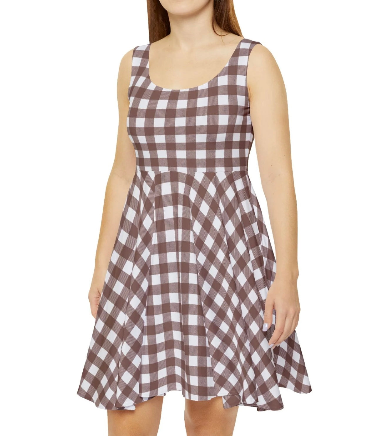 Fall Plaid Skater Dress — Abstract Pattern