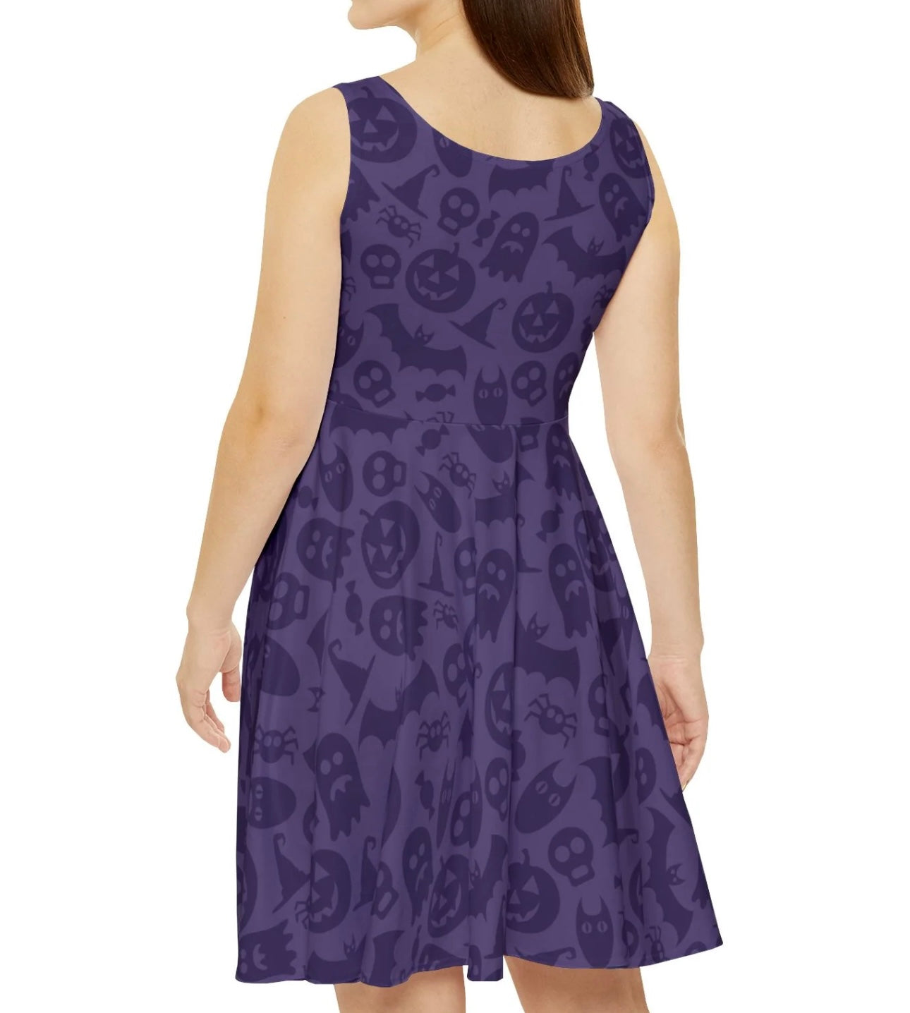 Purple Hallow Eve Skater Dress — Abstract Pattern