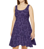 Purple Hallow Eve Skater Dress — Abstract Pattern