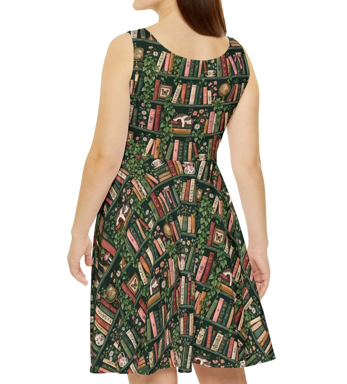 Bookshelf Skater Dress — Animals