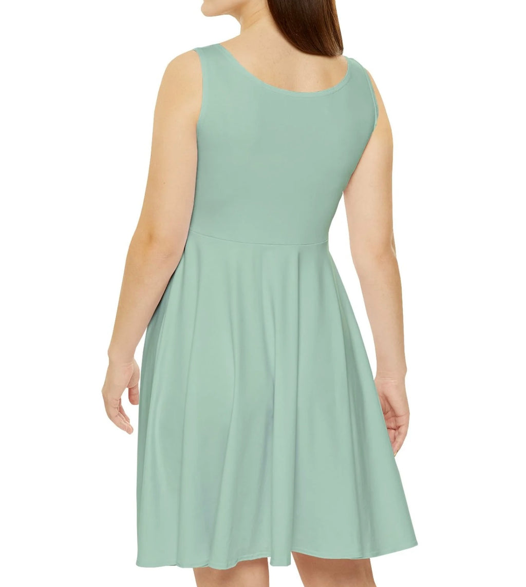 Sage Skater Dress — Solid