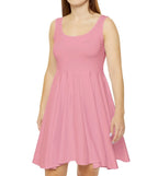 Salmon Skater Dress — Solid
