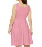 Salmon Skater Dress — Solid