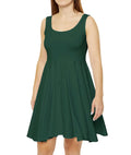 Forest Evergreen Skater Dress — Solid
