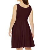 Wine Skater Dress — Solid