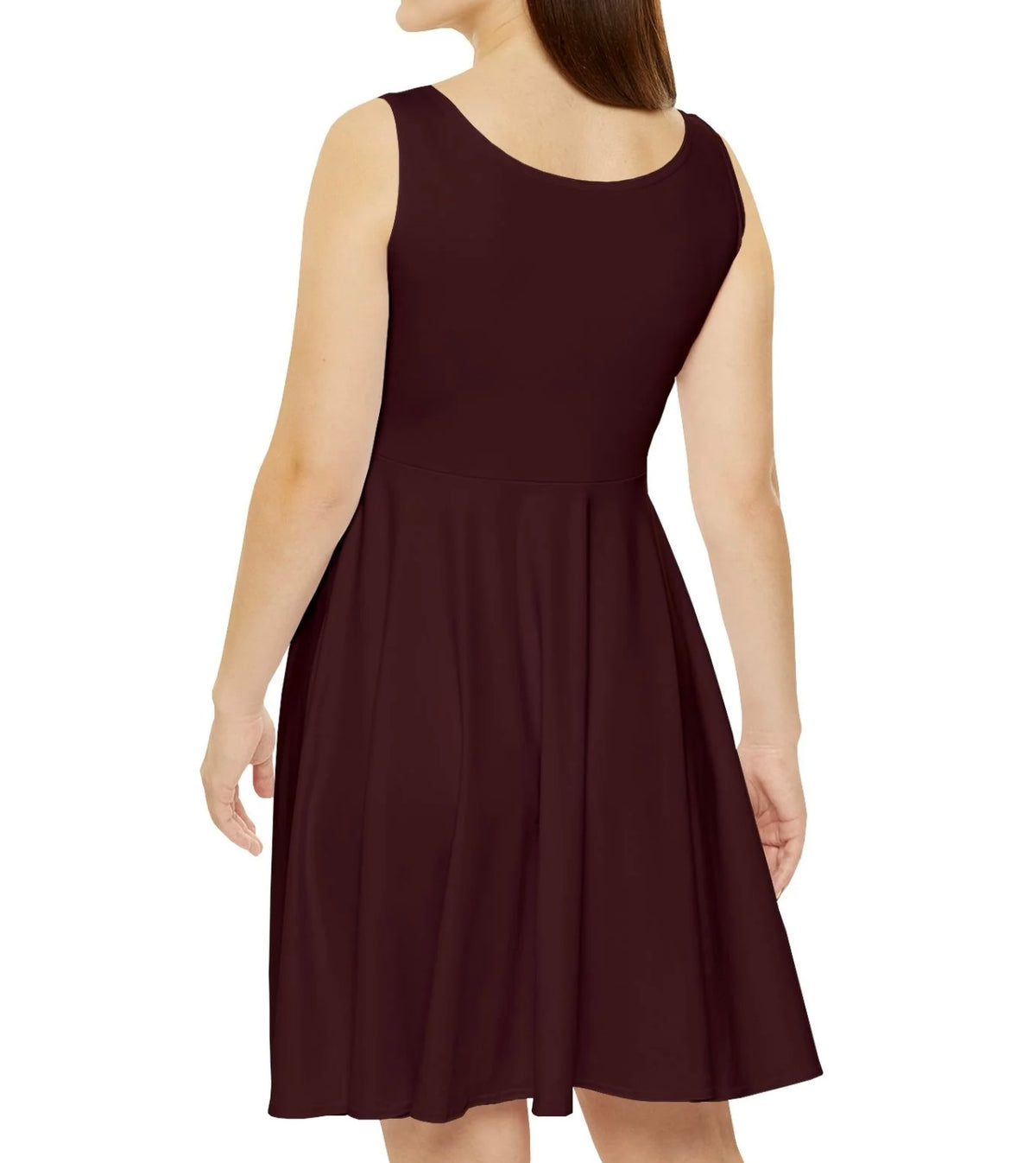 Wine Skater Dress — Solid