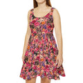 Vibrant Cat Floral Dress — Summer Garden